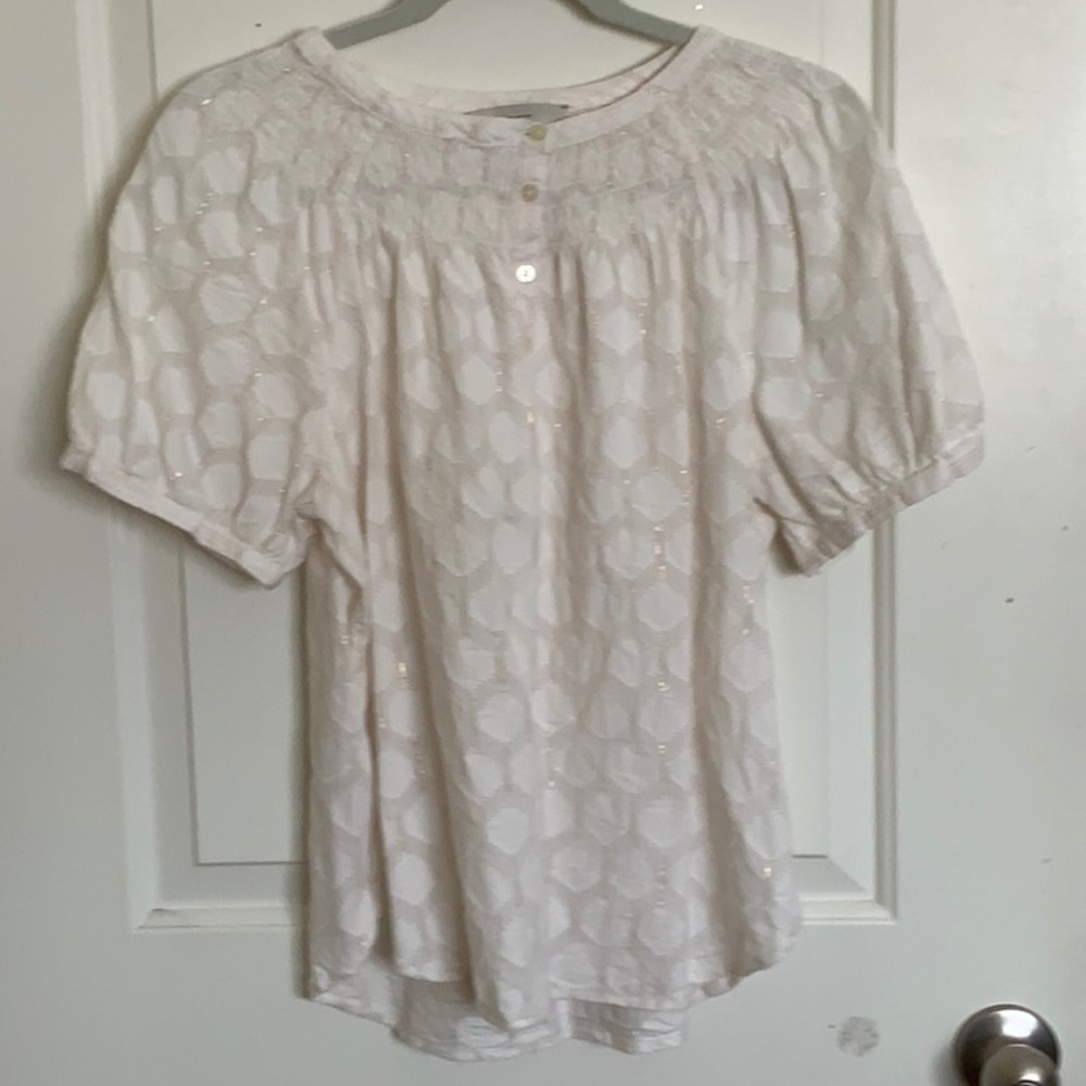Loft Cotton Blouse - gold thread detail
